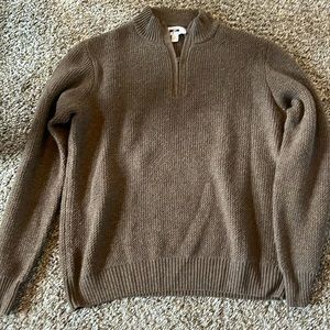 Joseph Abboud Qtr. Zip Sweater. Brown XXL